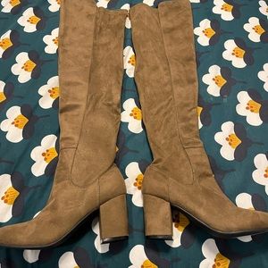 NWT over the knee vegan suede boots